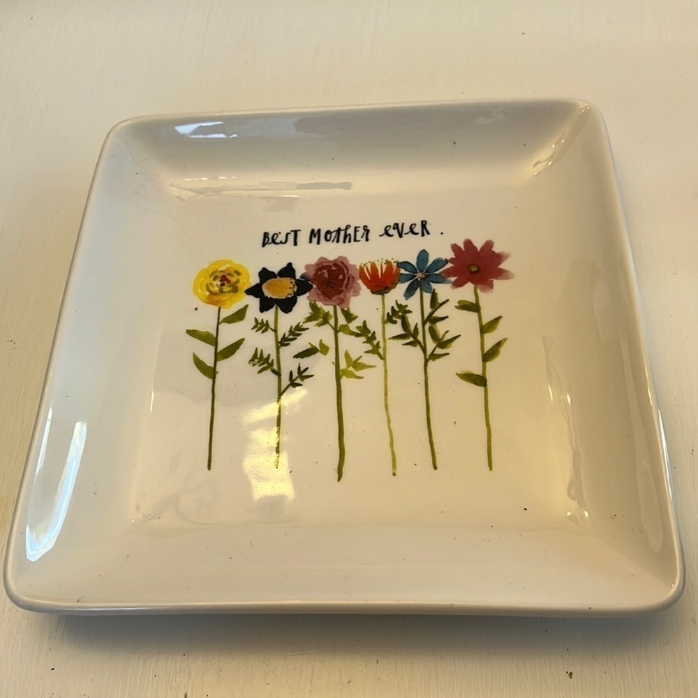 Rae Dunn Best Mother Ever Square Plate